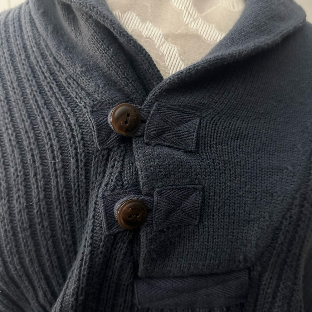 Duluth Trading Co Navy Blue Men's Turtleneck Sweater - Picture 2 of 8